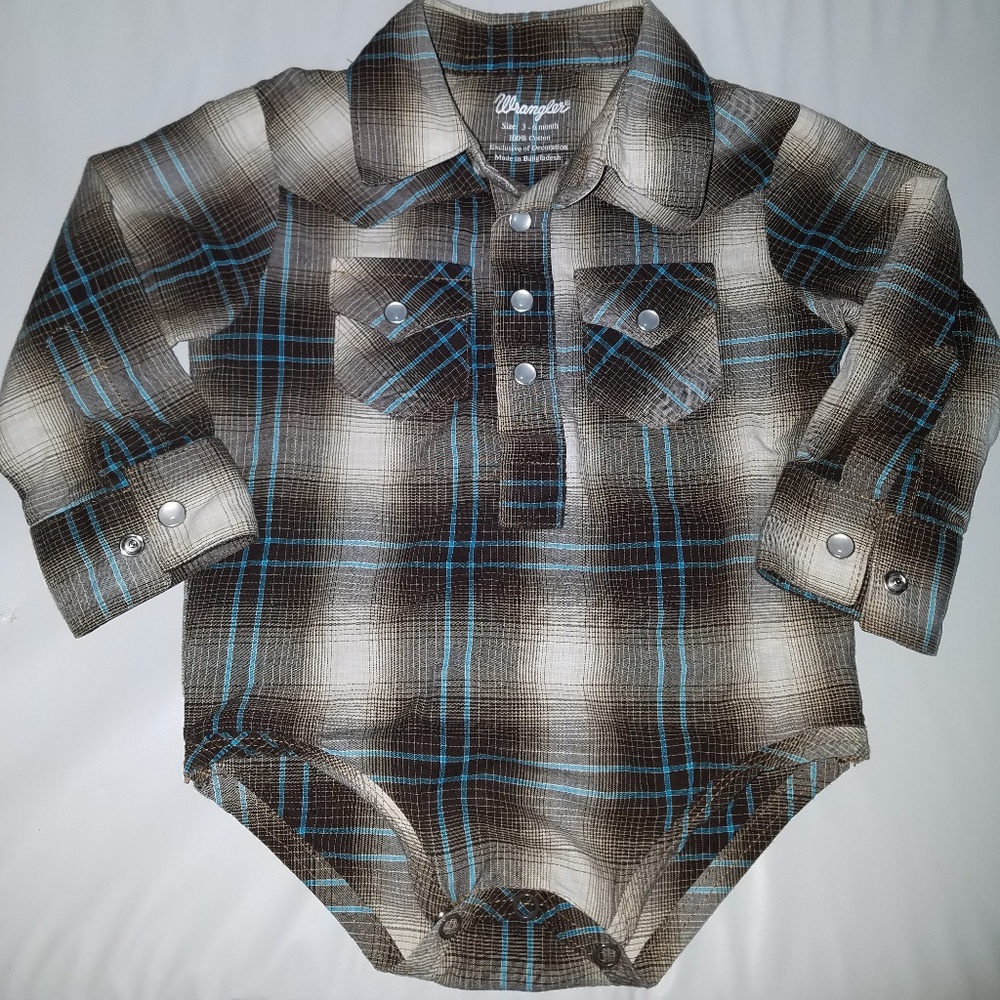 Wrangler pearl snap onsie 3-6 month
